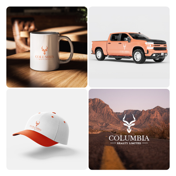 Columbia Realty logo variations.