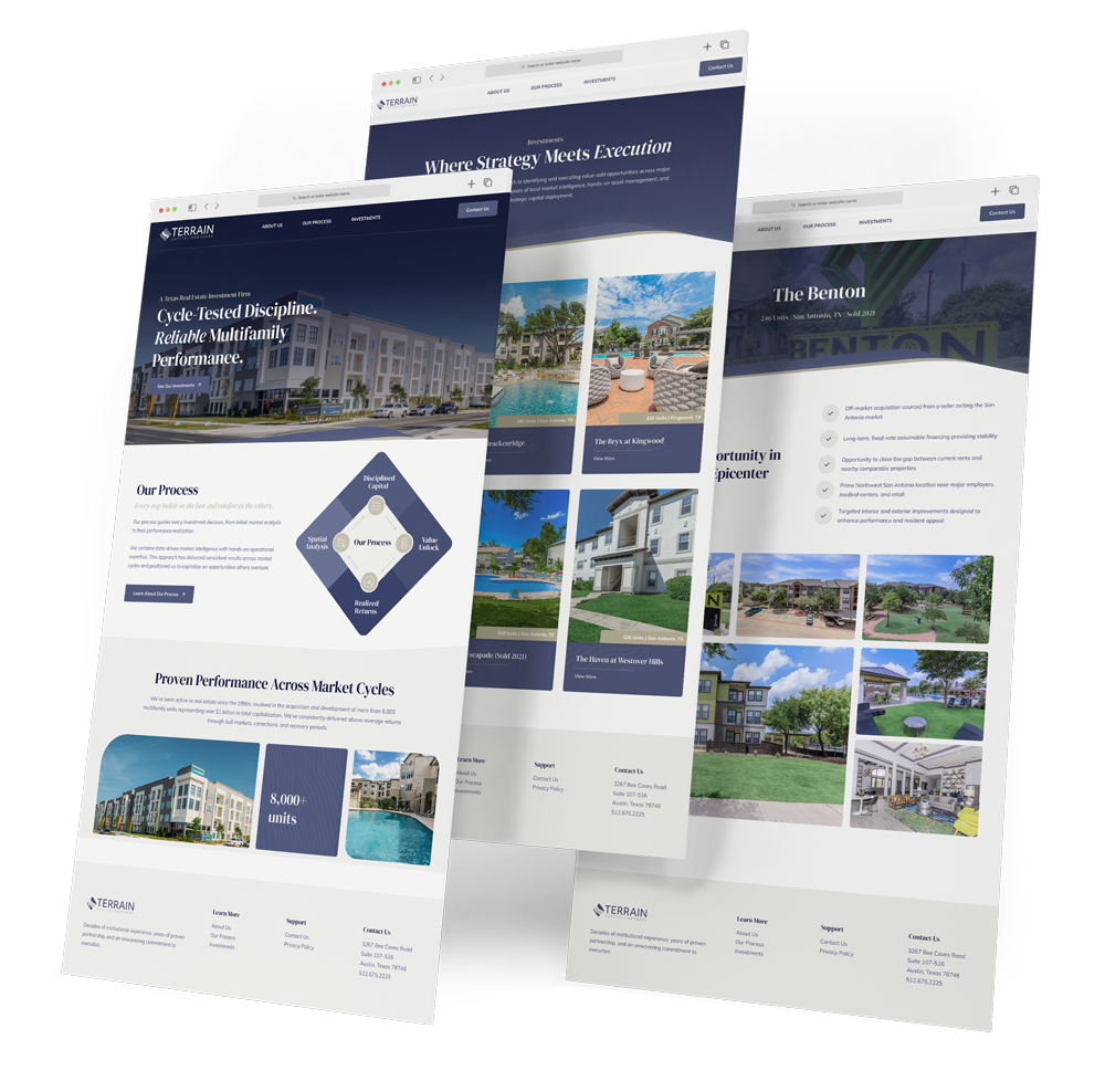 Terrain Capital Partners website screenshots.